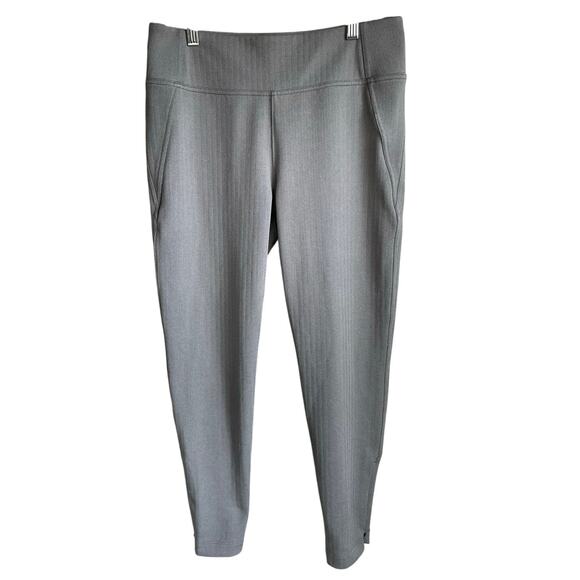 Athleta Pants - Athleta Delancey Skyline Herringbone Ankle Zip Leggings Sz MP Gray Workout